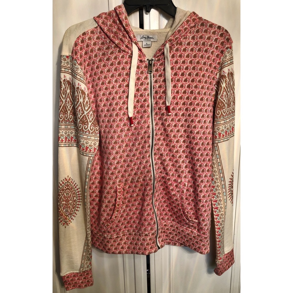 Lucky brand boho printed zip up hoodie